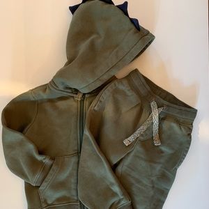 3D spikes dinosaur zip hoodie and pant bundle